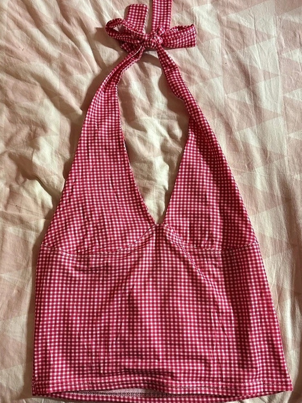 gingham halter top